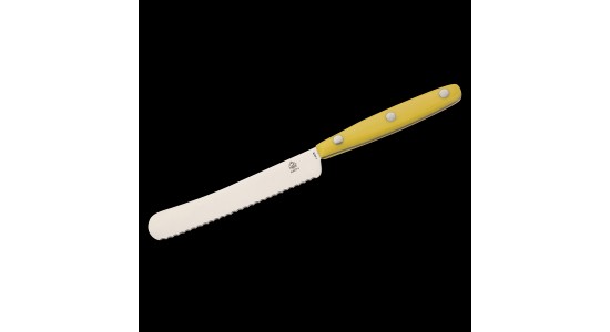 PUMA Buckelmesser mit Wellenschliff, Camping- und Küchenmesser, gelbem ABS Griff