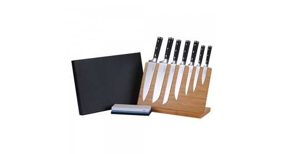 Ernst Siebeneicher-Hellwig 7-tlg. Kochmesser-Set "Professional Chef Knives" inkl. Bambustständer und Wasserschleifstein