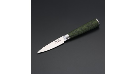Miyazaki Kodawari Schälmesser 3.5 inch, Griff aus Pakkaholz grün 