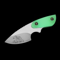 PUMA IP/ Ed Mahony Kleiner Keiler, Grünes lumineszierendes Harz, mit Kydexscheide Halskette