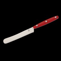 PUMA Buckelmesser mit Wellenschliff - Camping- und Küchenmesser, rotem ABS Griff