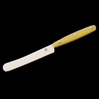 PUMA Buckelmesser mit Wellenschliff, Camping- und Küchenmesser, gelbem ABS Griff