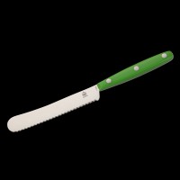 PUMA Buckelmesser mit Wellenschliff, Camping- Küchenmesser hell grünem ABS Griff