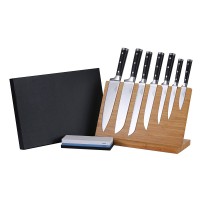 Ernst Siebeneicher-Hellwig 7-tlg. Kochmesser-Set "Professional Chef Knives" inkl. Bambustständer und Wasserschleifstein