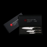 KATAHIRO KUBOTA SENSE 3-tlgs.  Santokumesser Damast set,3.5"Petty Schälmesser + 5" Santokumesser +  7" Santokumesser,Japanischer VG-10 damast Edelstahl mit Griff Ebenholz