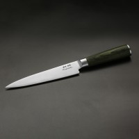 Miyazaki Kodawari Filletingmesser 7 inch, Griff aus Pakkaholz grün 