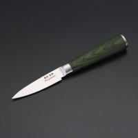 Miyazaki Kodawari Schälmesser 3.5 inch, Griff aus Pakkaholz grün 