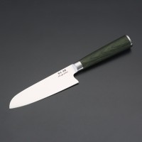 Miyazaki Kodawari Santokumesser 5 inch, Griff  aus Pakkaholz  grün 