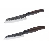 TAKAHIRO MIYAZAKI - 2-er Set Santoku Bocho Okii 7 inch und Chiisai 5.5 inch, Klinge aus japanischem blauem Papierstahl mit Griff aus Wenge