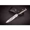 ED MAHONY Ebony Folder 3rd Generation Taschenmesser, back lock Ebenholz Griffschalen, D2 Stahl mit Lederetui