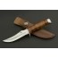 ED MAHONY Taiga Hunter Jagdmesser, mit Griff aus Lederstreifen, 440C